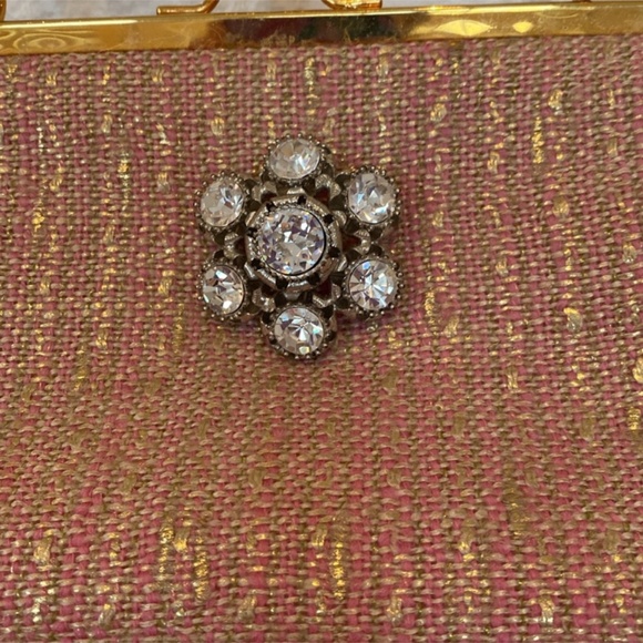 NWOT Glenda Gies Pink & Gold Handbag - Picture 4 of 5